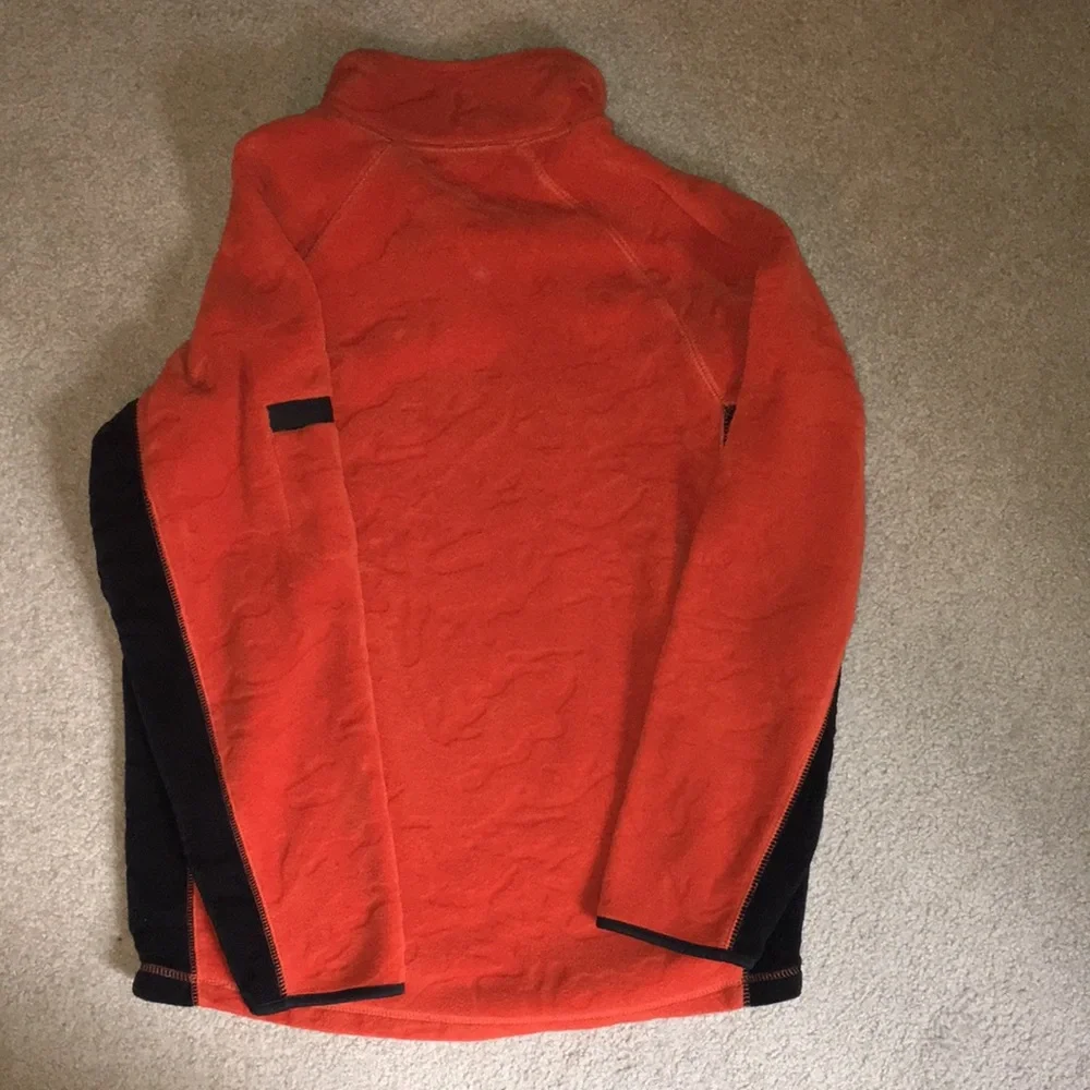 Old Navy Fleece three quarter zip in black and orange